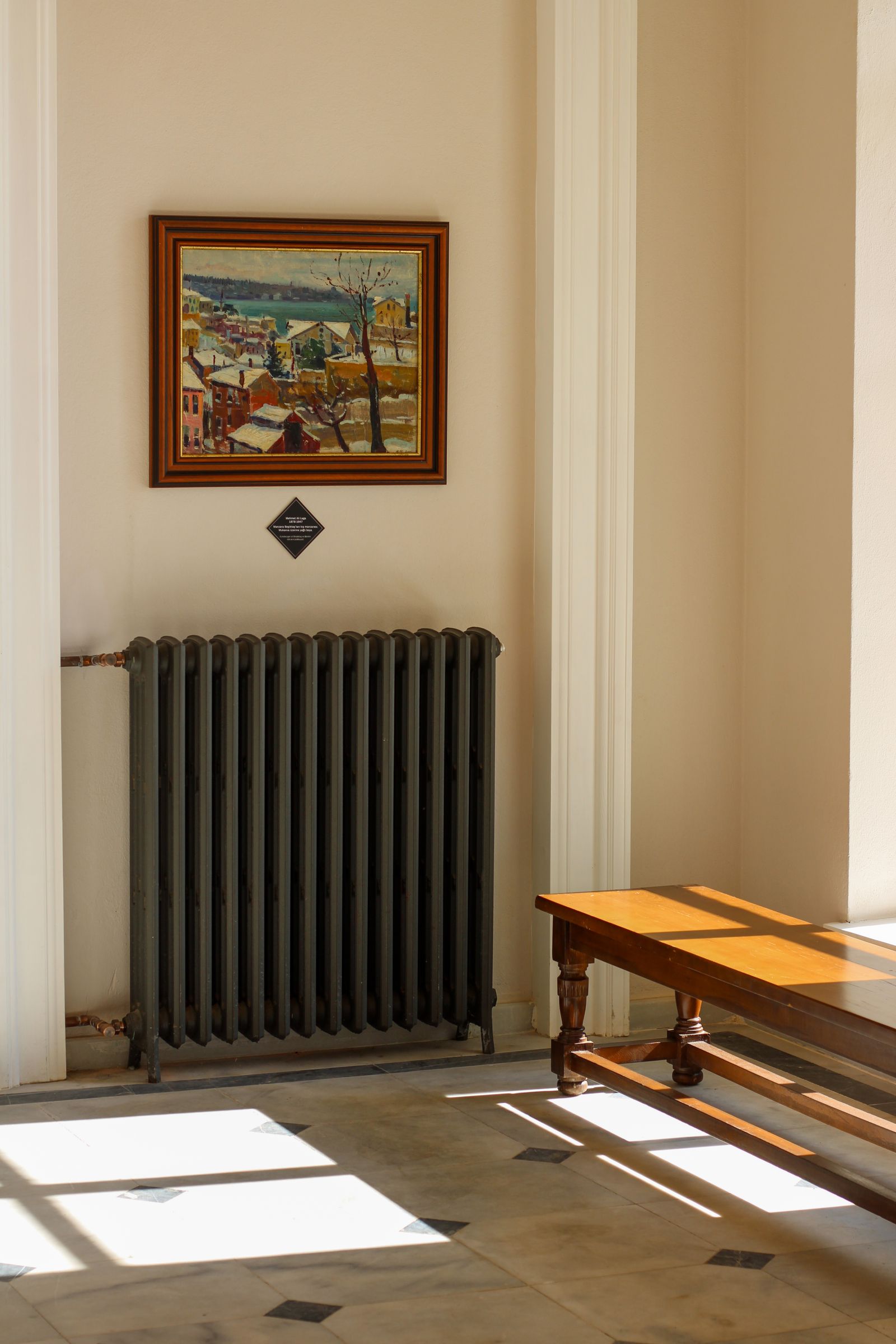 Warm modern room with a radiator and natural light